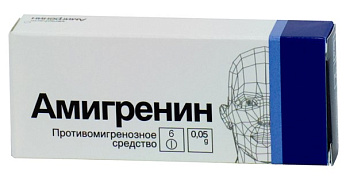 Амигренин, таблетки в пленочной оболочке 50 мг, 6 шт. (арт. 196048)