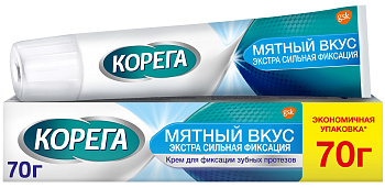 Корега Экстра стронг, мятный крем для фиксации зубных протезов, 70 мл (арт. 197145)