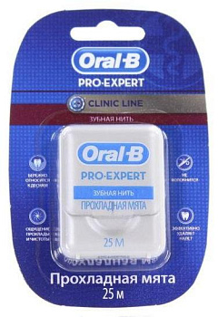 Oral-B Pro-Expert Clinic Line, нить зубная (прохладная мята), 25 м (арт. 221177)