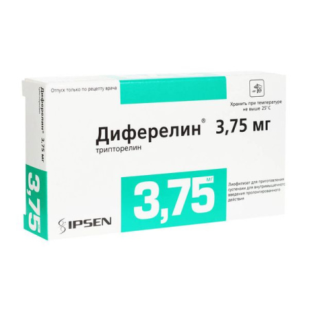 Диферелин, лиофилизат для приготовления суспензии для в/м введения пролонг. действия 3.75 мг комплект, 1 шт. (арт. 198229)
