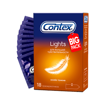 Презервативы Contex Lights особо тонкие, 18 шт. (арт. 199110)
