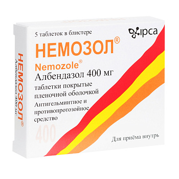 Немозол, таблетки покрыт. плен. об. 400 мг, 5 шт. (арт. 199500)