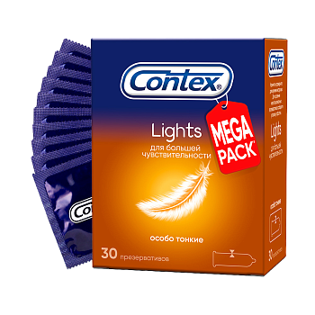 Презервативы Contex Lights особо тонкие, 30 шт. (арт. 199638)