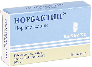 Норбактин, таблетки покрыт. плен. об. 400 мг, 20 шт. (арт. 200144)