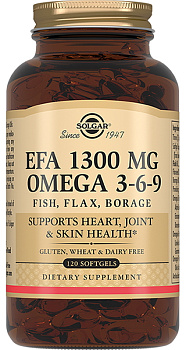 Солгар комплекс жирных кислот (Омега 3-6-9), капсулы 1300 мг, 120 шт. (арт. 169963)