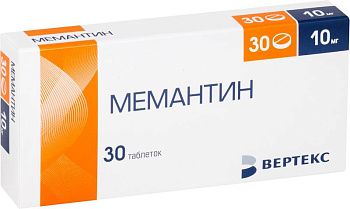 Мемантин-Вертекс, таблетки покрыт. плен. об. 10 мг, 30 шт. (арт. 201111)
