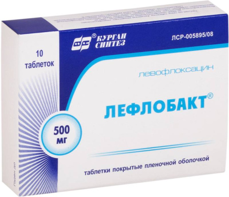 Лефлобакт, таблетки покрыт. плен. об. 500 мг, 10 шт. (арт. 202795)