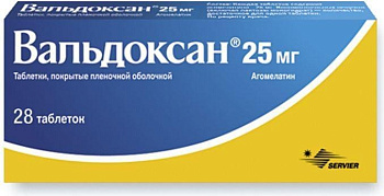 Вальдоксан, таблетки покрыт. плен. об. 25 мг, 28 шт. (арт. 202834)