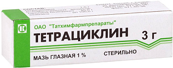 Тетрациклин, мазь глазная 1%, 3 г (арт. 203834)
