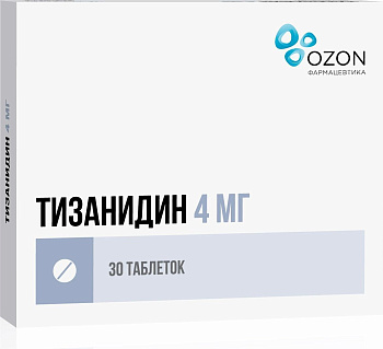 Тизанидин, таблетки 4 мг, 30 шт. (арт. 205698)