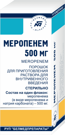 Меропенем, порошок д/приг раствора, 1000 мг (арт. 206108)