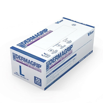 Dermagrip High risk, перчатки латексные неопудренные, размер L, 25 пар (арт. 308107)